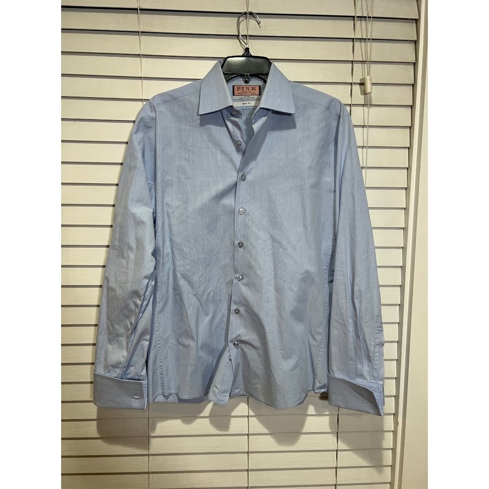 Thomas Pink French Cuff Long Sleeve‎ Button Up Shirt - Size 15.5